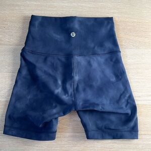 Lululemon Blue Tie Dye High Waisted Biker Athletic Shorts